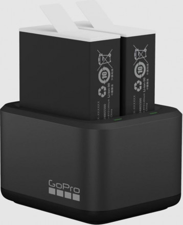 Двойное зарядное устройство + аккумуляторы GoPro HERO12, HERO11, HERO10 и HERO9 Enduro (ADDBD-211-EU)