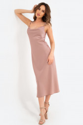 Женское вечернее шелковое платье комбинация Happy Fox