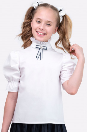 Хлопковая блузка из поплина для девочки Happy Fox